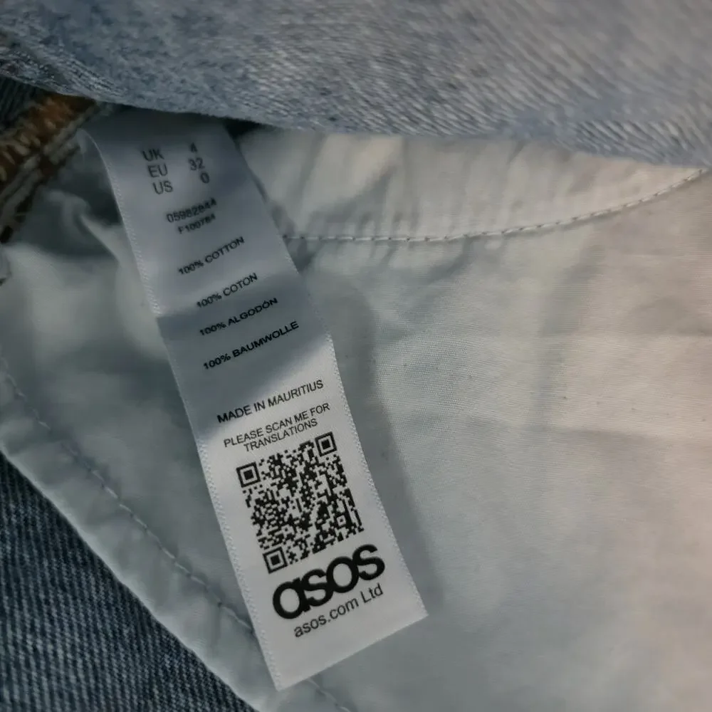 ASOS High Waisted Blue Jean Pelmet Skirt Sz 0 - Picture 7 of 8